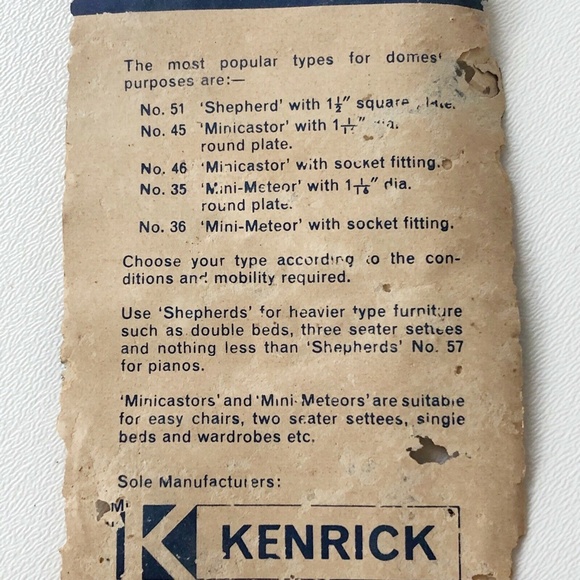 Rare Vintage SHEPHERD Minicastors No 46 Self Aligning Pre-Lubricated Set 4 NOS - Picture 5 of 11